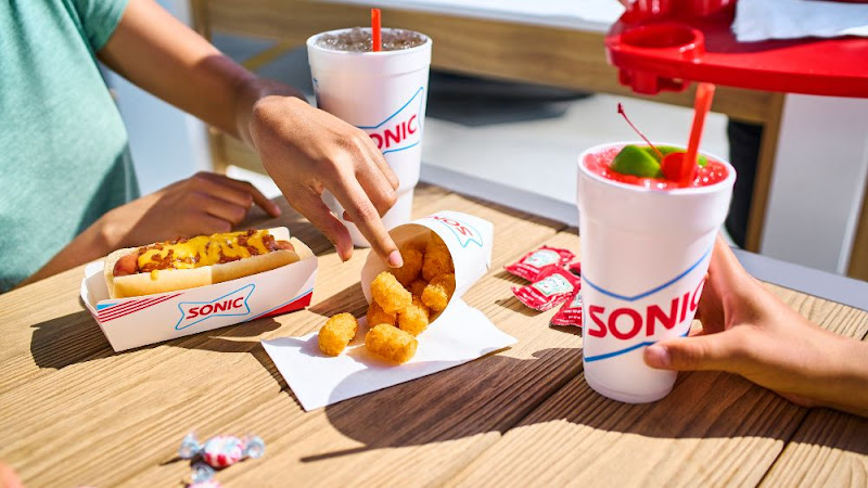 Sonic Drive-In exterior view showcasing professional restaurants services in Athens, Alabama