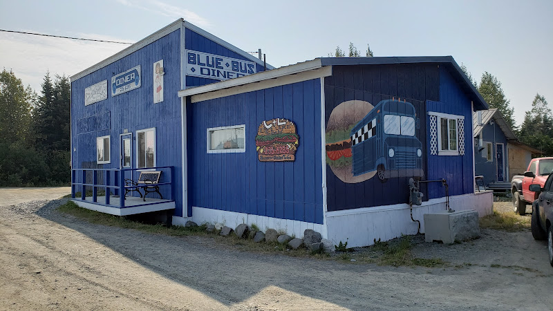 Blue Bus exterior view showcasing professional restaurants services in Anchor Point, Alaska