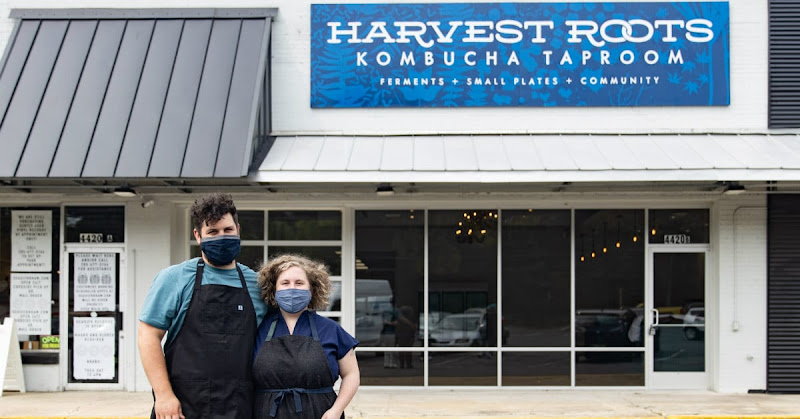 Harvest Roots Kombucha Taproom exterior view showcasing professional Brewery services in Birmingham, Alabama