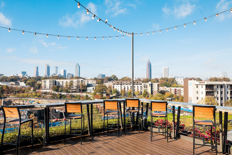 New Realm Brewing Co. exterior view showcasing professional restaurants services in Atlanta, Georgia
