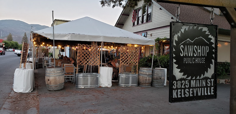 Saw Shop Public House exterior view showcasing professional restaurants services in Kelseyville, California