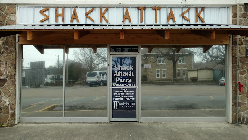 Shack Attack Pizza exterior view showcasing professional restaurants services in Mt Ida, Arkansas