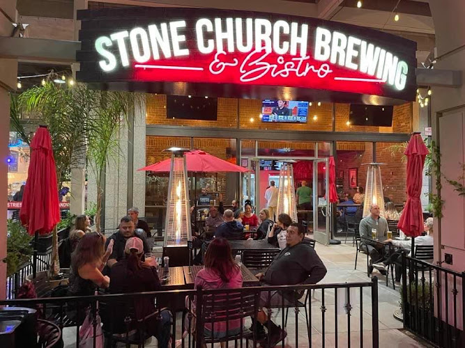 Stone Church Brewing & Bistro exterior view showcasing professional restaurants services in Riverside, California