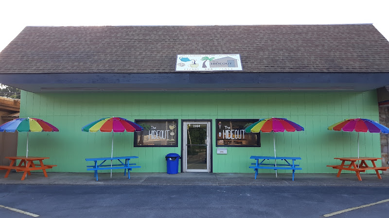 THE HIDEOUT COFFEE SHOP exterior view showcasing professional restaurants services in Fort Payne, Alabama
