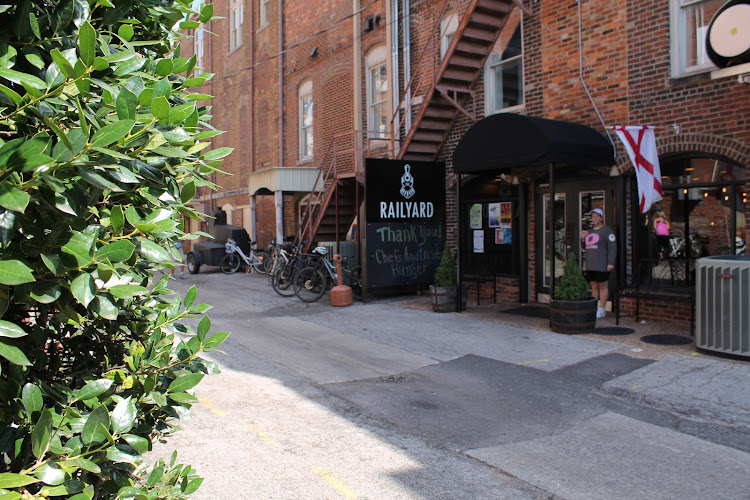 The RailYard exterior view showcasing professional restaurants services in Decatur, Alabama